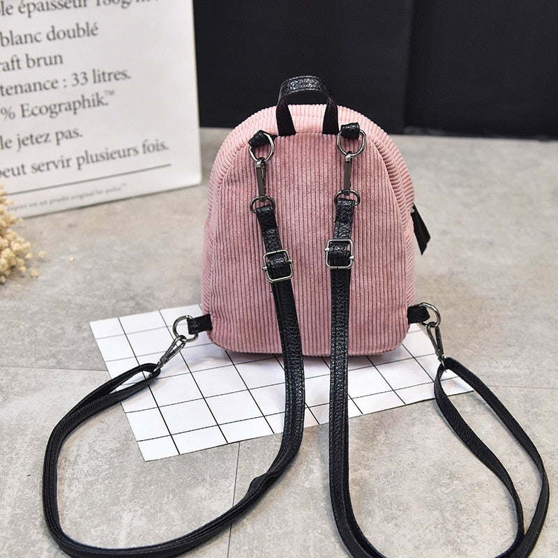 Vvsha 2022 Fashion Corduroy Mini Rucksack Small Cute Pink Korean Backpack Kawaii For Girls School Women Bagpack Sack Cheap Backpacks
