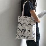 Halloween 2021 Canvas Tote Bag For Women Fashion Handbags Eco Reusable Cloth Shopping Bag Student School Bags Ladies Casual Shopper Bag
