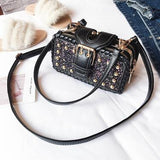 Back to College 2021 New Fashion Female handbags High-quality PU Leather Rivet Sequined Tote bag Multi-layer Clasp Portable Women Shoulder bags