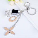 Creative Simple Four-leaf Clover Keychain Flowers Key Chain Car Key Ring Female Bag Charm Pendant Fashion Tassels Keyrings