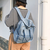 Vvsha School Backpack For Women Travel bag Preppy Style backpacks for teenage girls laptop bag Daypack blue bolsas Mochila blue
