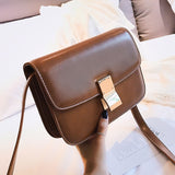 Back to College European Vintage Fashion Female Square Bag 2021 New High quality PU Leather Women's Handbag Simple Casual Shoulder Messenger Bag