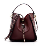 Vvsha Genuine Leather Famous Brand Rivet Crossbody Bags For Women Messenger Shoulder Bag Luxury Handbags Women Bags Designer Female