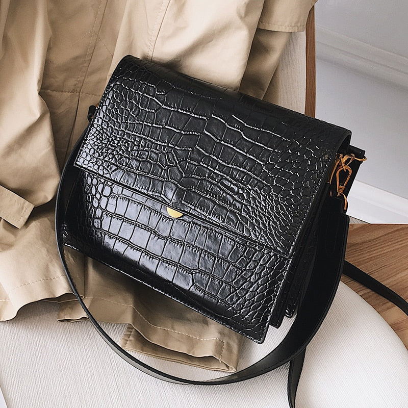Back to College European Fashion Simple Women's Designer Handbag 2020 New Quality PU Leather Women Tote bag Alligator Shoulder Crossbody Bags