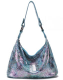 Arliwwi Designer Woman Shiny Flower Real Leather handbags Summer Elegant Floral Lady Shoulder Bags New GY06