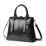 Christmas Gift LUYO Brand Fashion Wax Oil Luxury Genuine Leather Briefcase Top-handle Shoulder Bags Female Ladies Handbags Women Blue Tote Bag