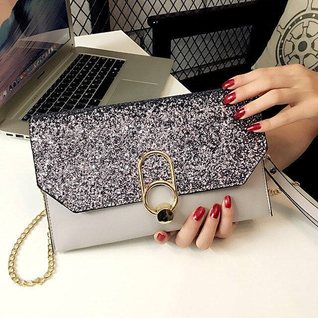 Envelope Bag Women Birthday Party Evening Clutch Bags For Women 2020 Fashion Sequin Leather Handbags Luxury Ladies Clutch Purses