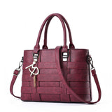 Amberler Large Capacity PU Leather Handbags Women Fashion Shoulder Crossbody Bag Luxury Designer Tassel Casual Female Tote Bag