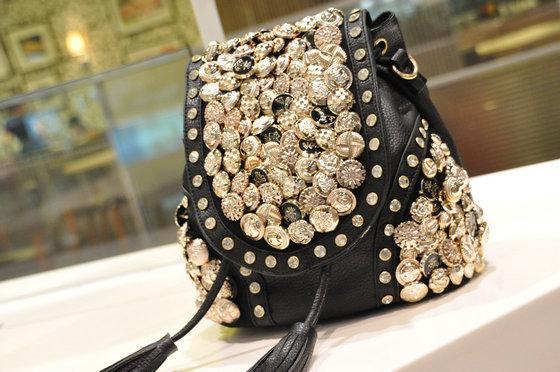 Christmas Gift Fashion  PU Leather Women Handbag buttoned  Rivet Bag Women Shoulder Bag CrossBodybags
