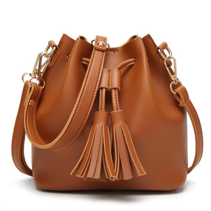 Vvsha Fashion Bucket Shoulder Bags For Women 2022 Drawstring Crossbody Bag Female Messenger Bags Ladies PU Leather Handbag Sac Femme