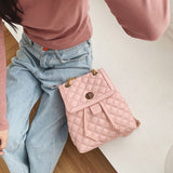 Designer Pu Leather Backpacks Women High Quality Ladies Shoulder Bag High Quality School Bags for Teenage Girls Chain Travel Bag