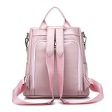 Cute Pink Bow Women Backpack Pu Leather antitheft backpack For Teenage Girls Rucksack Female Shoulder School Bags Travel Mochila