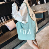 Female Big Canvas Shopping Tote Bag Reusable Extra Large Grocery Bag Eco Environmental Shopper Shoulder Bags For Young Girl