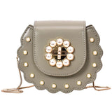 Christmas Gift 2020 Summer New Saddle bag High Quality PU Leather Flip bag Women's Designer Handbag Pearl Lock Chain Shoulder Messenger Bags