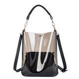 Amberler Women PVC Handbags Bucket Bag High Quality Ladies Shoulder Bag Fashion Transparent Crossbody Bag Casual Messenger Bags