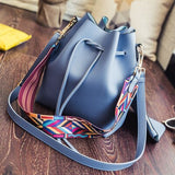 Fashion color Strap bucket bag for Women pu Leather Shoulder Bag Desinger Ladies Crossbody Bags bolsa feminina purse and Handbag