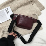 Women Waist Packs Fashion crochet Fanny Pack for female PU Leather Bum Belt Bag small messenger bags 2021 new Waist Mini Purse