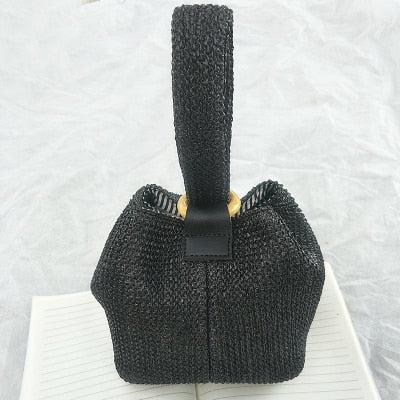 Vvsha Brand Straw Bags for Women Beach Bag Personality Crossbody Lock Handbag Lady Vintage Handmade Knit Fashion Shoulder Bag