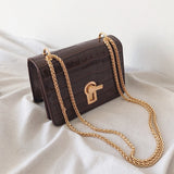 Christmas Gift Mini Square Flip bag 2021 Summer New Quality PU Leather Women's Designer Handbag Stone pattern Lock Chain Shoulder Messenger Bag