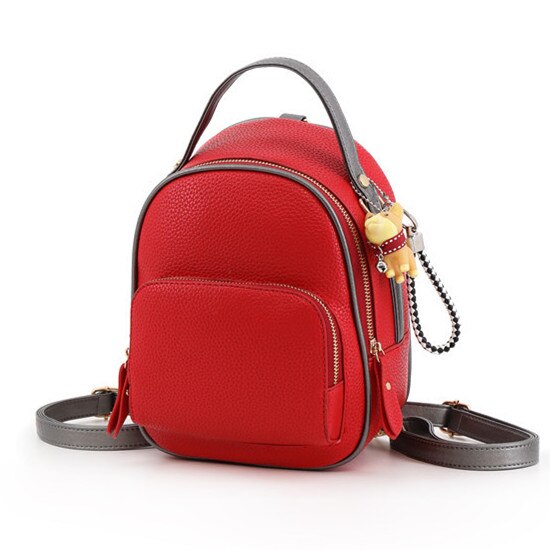 Multifunctional backpack female shoulder bag small High quality PU leather women backpacks for teenage girls Korean Simple Bag