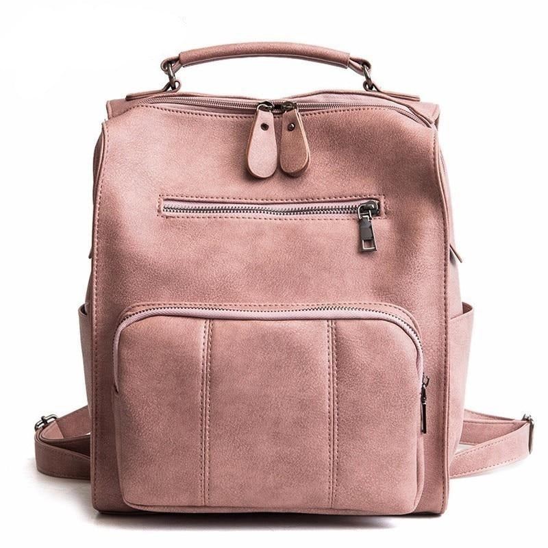 Vvsha 2022 Leather Fashion Cute Pink Backpack Female Schoolbag Rucksack Women School Bags For Teenage Girls Bag Pack Korean Style Sack