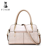 FOXER Brand Women Cow Leather Handbags Lady Simple  Shoulder Bag Luxury Crossbody Bags for Female Fashion High Quality Bags