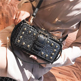 Back to College 2021 New Fashion Female handbags High-quality PU Leather Rivet Sequined Tote bag Multi-layer Clasp Portable Women Shoulder bags