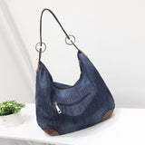 Vvsha Women Denim Tote Bag Casual Canvas Jean Large Capacity Top Handle Bag One Shoulder Bags