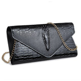Christmas Gift LUYO Fashion Crocodil Pu Leather Chain Women Messenger Shoulder Bags Flap Female Clutch Crossbody Bags For Women Day Clutches