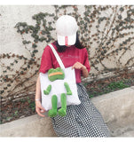 Christmas Gift Sad Frog Japanese And Korean Cartoon Art Personality Canvas Bag Cute Plush Doll Portable Messenger Bag Girls Handbag