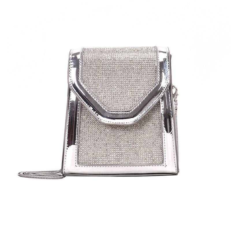Christmas Gift Diamond Square bag 2021 Summer Fashion New Quality PU Leather Phone bag Women's Designer Handbag Chain Shoulder Messenger Bags