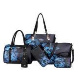 Vvsha Luxury Women PU Leather Handbags Women Printed Bags Designer 6 Pieces Set Shoulder Crossbody Bags For Women Big Tote