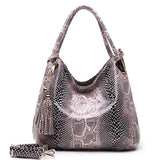 BIG SALE* High Quality Serpentine Pattern Women Luxury Shoulder Bags With Tassel Pendant PU Leather Messenger Handbags GPY01