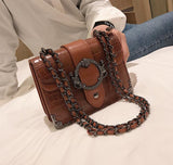 Christmas Gift Luxury Handbag Retro Fashion 2021 New Quality PU Leather Women's Designer Handbag Crocodile pattern Chain Shoulder Messenger Bag