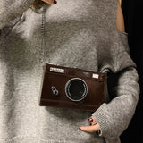 Christmas Gift Vintage Fashion Women Leather Case Camera Shape Shoulder Bag Funny Handbag Messenger Crossbody Bags For Phone Keys