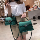 High Quality Women PVC Handbags Fashion Ladies Shoulder Bag Luxury Designer Crossbody Bags for Women Small Rivet Messenger Bags