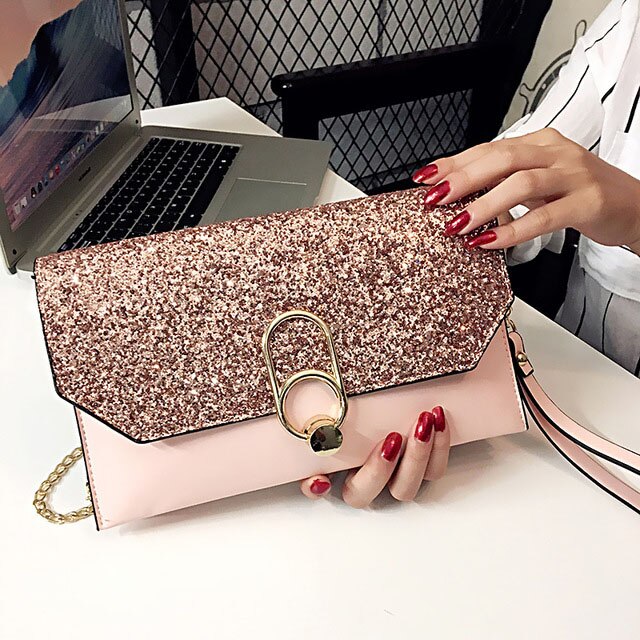 Envelope Bag Women Birthday Party Evening Clutch Bags For Women 2020 Fashion Sequin Leather Handbags Luxury Ladies Clutch Purses