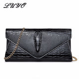 Christmas Gift LUYO Fashion Crocodil Pu Leather Chain Women Messenger Shoulder Bags Flap Female Clutch Crossbody Bags For Women Day Clutches