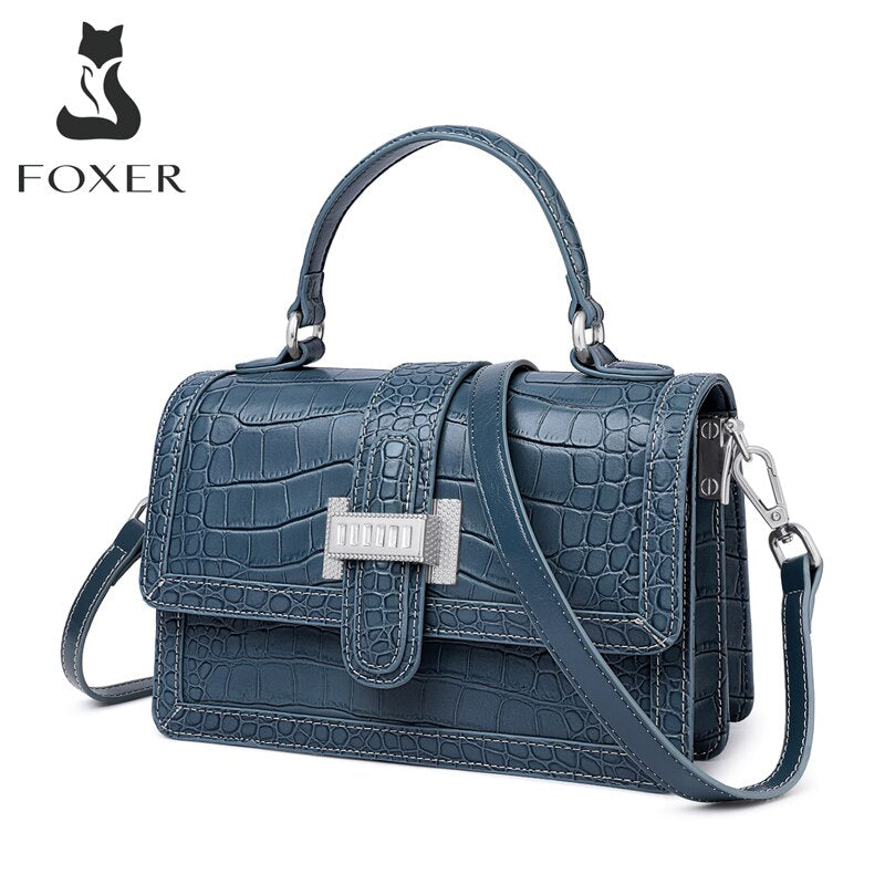 FOXER Designer Brand Shoulder Bag for Street Fashion Girl Cow Leather Women Crossbody Bag Vintage Lady Handle Purse Bag 2021 New