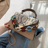 Vintage Contrast color Tote bag 2021 Fashion New Quality PU Leather Women's Designer Handbag Serpentine Shoulder Messenger Bag