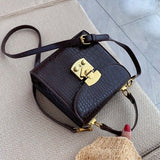 Mini Stone Pattern PU Leather Crossbody Bags For Women 2019 Lock Designer Shoulder Messenger Bag Female Travel Handbags