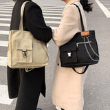 Vvsha Japanese Style Canvas Tote Bags For Women Harajuku Fashion Shoulder Cross Body Bag Leisure Trendy Large Capacity Shopper Femme