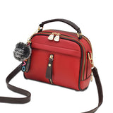 Fashion Women Handbag PU Leather Women Messenger Bags With Ball Toy Female Shoulder Bags Ladies Party Handbags 2021