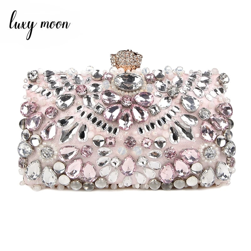 Luxy Moon Women's Evening Clutch Bag Rhinestone Clutch Purse Ladies Hand Bags Wedding Handbags Wallet Party Bag ZD848