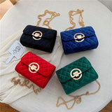 Winter Solid Color Velvet Mini Crossbody Bags For Women 2021 Lady Shoulder Messenger Bag Luxury Designer Purses and Handbags