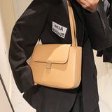 с доставкой Small Simple Style PU Leather Underarm Bags for Women 2021 Winter Designer Lady Travel Shoulder Purses and Handbags