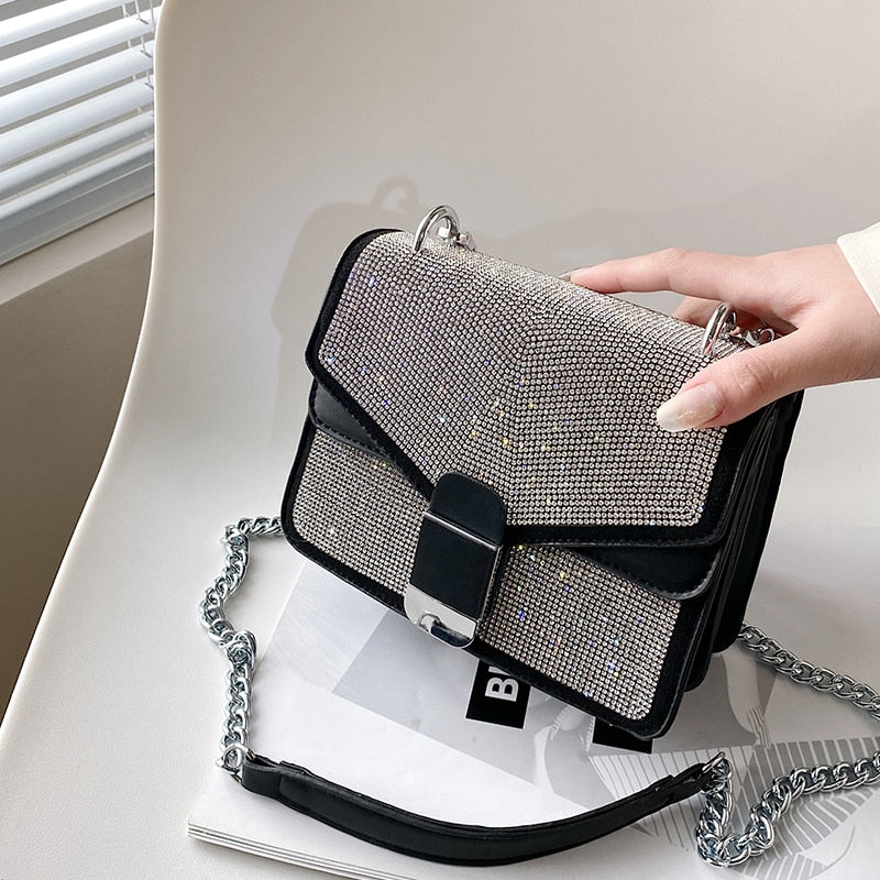 Christmas Gift Diamond Square Crossbody bag 2021 Fashion New High-quality PU Leather Women's Designer Handbag Chain Shoulder Messenger Bag