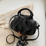 Vvsha Vintage Soft Leather Shoulder Bags For Women Designer Ladies Handbags Fashion Pleated Tote Bag Female Hobos Bags Cross Body Bag