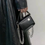 Graduation Gift Women's Mini Wallet Luxury Handbags Simple Fashion Female Flap Shoulder Messenger Bags Cool Girls's Black Chain Crossbody Bag