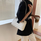 Diamond Grain women shoulder bags PU Leather Fashion Axillary Crossbody bags new Chain Designer ladies Handbags Small white